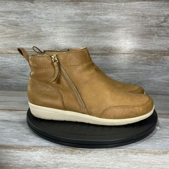 Vionic Women's Magnolia Lois Tan Leather Ankle Boot Size 8 - Picture 4 of 11